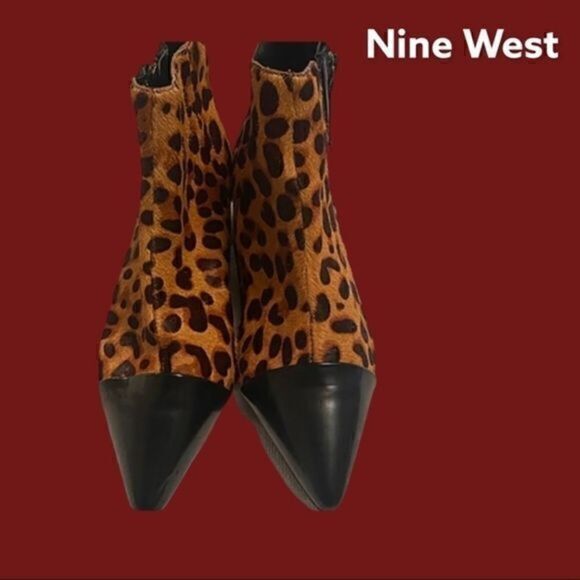 Nine West  6M Ankle Booties Brown Leopard Print - Picture 1 of 8